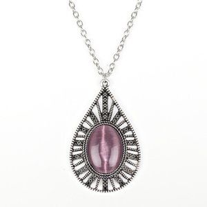 Paparazzi Purple and Antiqued Silver Necklace Set